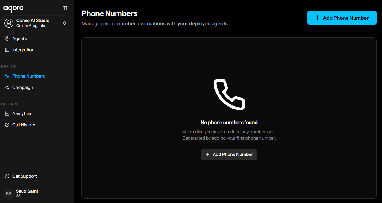 Import phone number